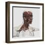 Anatomy of Male Facial and Neck Muscles, Front View-null-Framed Art Print