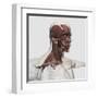 Anatomy of Male Facial and Neck Muscles, Front View-null-Framed Art Print