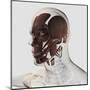 Anatomy of Male Facial Muscles, Side View-null-Mounted Art Print