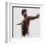 Anatomy of Male Muscles in Upper Body, Side View-null-Framed Art Print