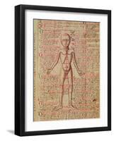 Anatomy of the Human Body, from 'Tractatus De Pestilencia'-M. Albik-Framed Giclee Print