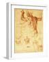 Anatomy Sketches (Libyan Sibyl)-Michelangelo Buonarroti-Framed Giclee Print