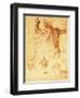 Anatomy Sketches (Libyan Sibyl)-Michelangelo Buonarroti-Framed Giclee Print