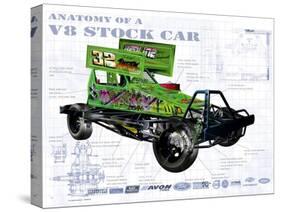 Anatomy V8 Stockcar-Roy Scorer-Stretched Canvas