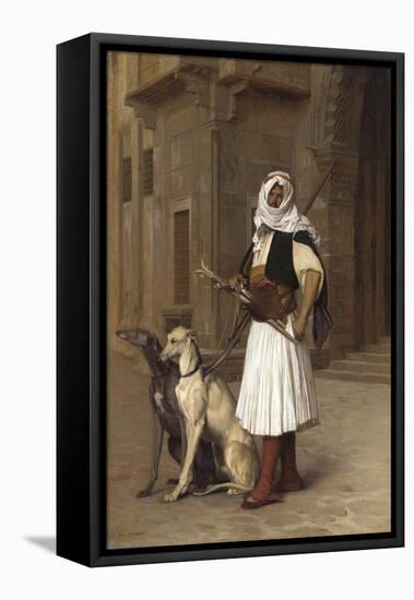 Anaute Avec Deux Chiens Whippets, 1867-Jean Leon Gerome-Framed Stretched Canvas