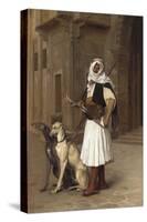 Anaute Avec Deux Chiens Whippets, 1867-Jean Leon Gerome-Stretched Canvas