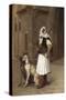 Anaute Avec Deux Chiens Whippets, 1867-Jean Leon Gerome-Stretched Canvas