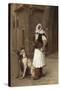 Anaute Avec Deux Chiens Whippets, 1867-Jean Leon Gerome-Stretched Canvas