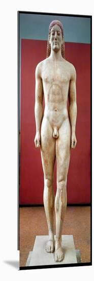 Anavysos Kouros, Funerary Statue of Croisos (560-546 BC) King of Lydia, circa 530-520 BC-null-Mounted Giclee Print