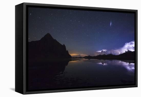 Anayet Peak at Night and Storm over Pic Du Midi D'Ossau, Pyrenees. Huesca Province, Aragon, Spain-Oscar Dominguez-Framed Stretched Canvas