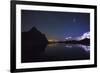 Anayet Peak at Night and Storm over Pic Du Midi D'Ossau, Pyrenees. Huesca Province, Aragon, Spain-Oscar Dominguez-Framed Photographic Print