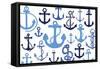 Anchor Blues 1-Melody Hogan-Framed Stretched Canvas