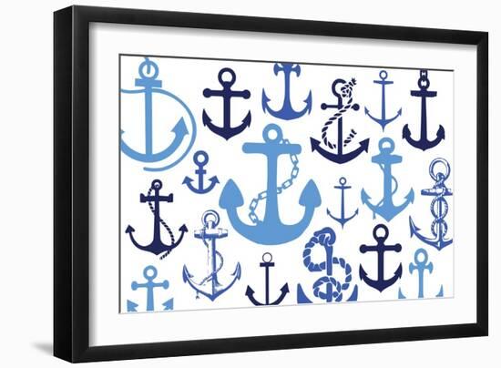 Anchor Blues 1-Melody Hogan-Framed Art Print