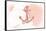 Anchor - Coral - Coastal Icon-Lantern Press-Framed Stretched Canvas