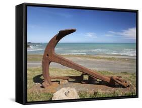 Anchor from the Barque Ben Avon, Shipwrecked in 1903, Ngawi, Wairarapa, North Island, New Zealand-David Wall-Framed Stretched Canvas