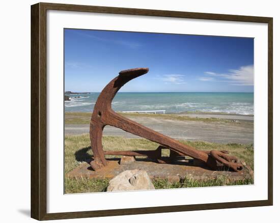 Anchor from the Barque Ben Avon, Shipwrecked in 1903, Ngawi, Wairarapa, North Island, New Zealand-David Wall-Framed Photographic Print