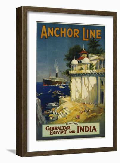 Anchor Line Travel Poster-W. Welsh-Framed Giclee Print