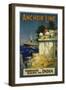 Anchor Line Travel Poster-W. Welsh-Framed Giclee Print