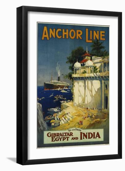 Anchor Line Travel Poster-W. Welsh-Framed Giclee Print