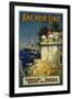 Anchor Line Travel Poster-W. Welsh-Framed Giclee Print