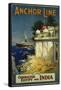 Anchor Line Travel Poster-W. Welsh-Framed Stretched Canvas