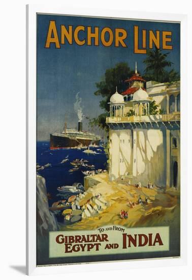 Anchor Line Travel Poster-W. Welsh-Framed Giclee Print