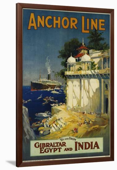 Anchor Line Travel Poster-W. Welsh-Framed Giclee Print