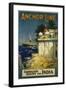 Anchor Line Travel Poster-W. Welsh-Framed Giclee Print