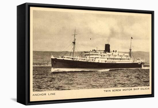 Anchor Line, Twin Screw Motor Ship Cilicia, Dampfer-null-Framed Stretched Canvas