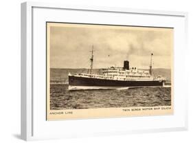 Anchor Line, Twin Screw Motor Ship Cilicia, Dampfer-null-Framed Giclee Print