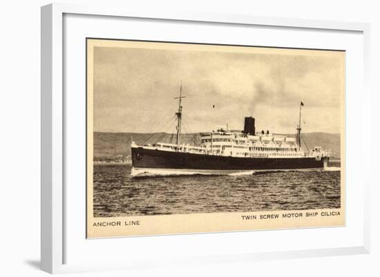 Anchor Line, Twin Screw Motor Ship Cilicia, Dampfer-null-Framed Giclee Print