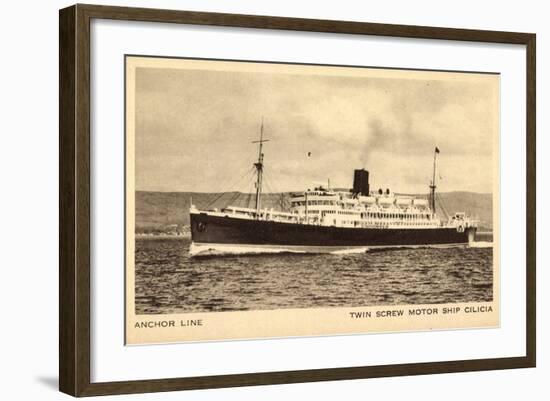 Anchor Line, Twin Screw Motor Ship Cilicia, Dampfer-null-Framed Giclee Print