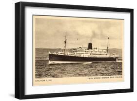 Anchor Line, Twin Screw Motor Ship Cilicia, Dampfer-null-Framed Giclee Print
