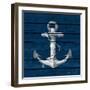 Anchor on Blue Wood-Lanie Loreth-Framed Art Print