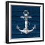 Anchor on Blue Wood-Lanie Loreth-Framed Art Print