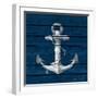 Anchor on Blue Wood-Lanie Loreth-Framed Art Print