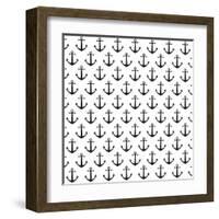 Anchor Pattern Background-hellena13-Framed Art Print