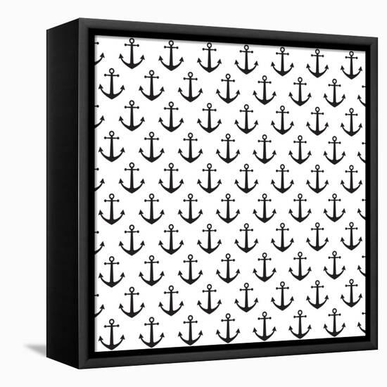 Anchor Pattern Background-hellena13-Framed Stretched Canvas