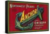 Anchor Pear Crate Label - Yakima, WA-Lantern Press-Framed Stretched Canvas