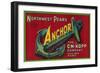 Anchor Pear Crate Label - Yakima, WA-Lantern Press-Framed Art Print