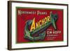 Anchor Pear Crate Label - Yakima, WA-Lantern Press-Framed Art Print