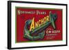 Anchor Pear Crate Label - Yakima, WA-Lantern Press-Framed Art Print