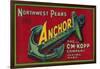 Anchor Pear Crate Label - Yakima, WA-Lantern Press-Framed Art Print