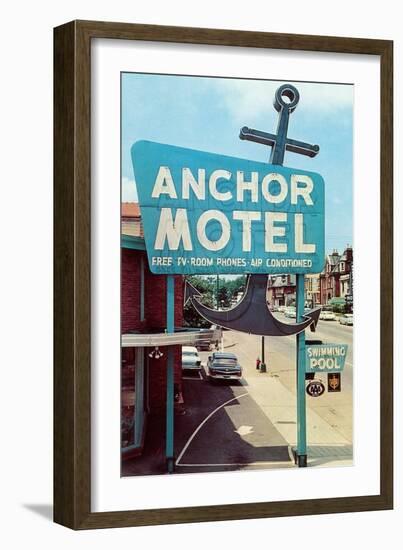 Anchor Vintage Motel-null-Framed Art Print