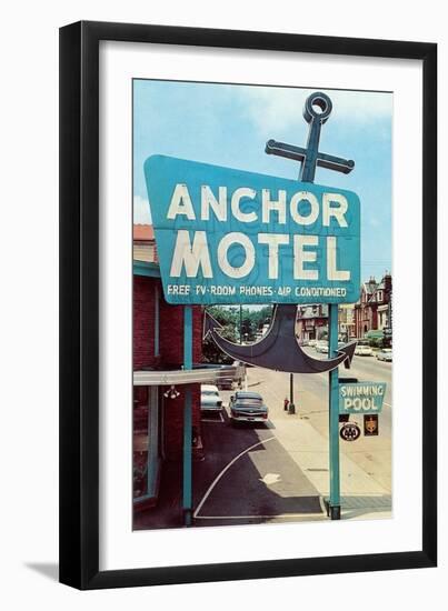 Anchor Vintage Motel-null-Framed Art Print