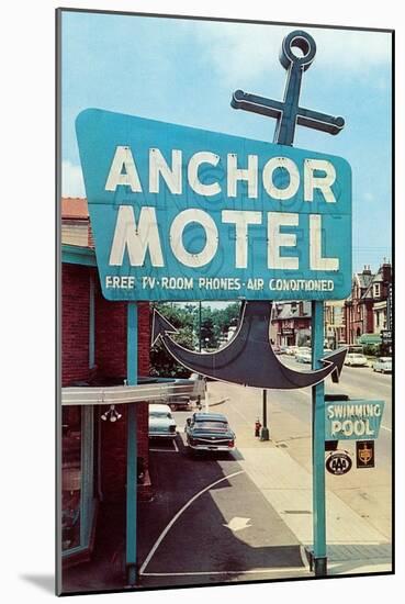 Anchor Vintage Motel-null-Mounted Art Print