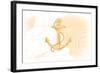 Anchor - Yellow - Coastal Icon-Lantern Press-Framed Art Print