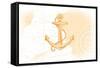 Anchor - Yellow - Coastal Icon-Lantern Press-Framed Stretched Canvas