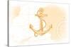 Anchor - Yellow - Coastal Icon-Lantern Press-Stretched Canvas