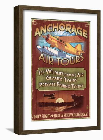 Anchorage, Alaska - Air Tours-Lantern Press-Framed Art Print